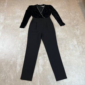 Veronica Beard Cleo Crystal Embellished Velvet Jumpsuit Size 4
